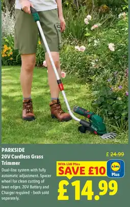 Lidl PARKSIDE 20V Cordless Grass Trimmer offer