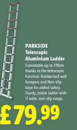 Lidl PARKSIDE Telescopic Aluminium Ladder offer