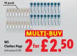 Lidl W5 Clothes Pegs offer