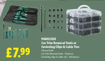 Lidl PARKSIDE Car Trim Removal Tools or Fastening Clips & Cable Ties offer