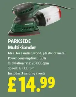 Lidl Parkside Multi-Sander offer