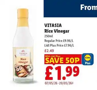 Lidl VITASIA Rice Vinegar offer