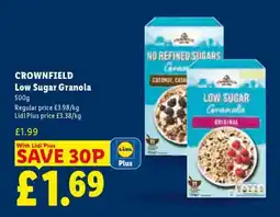 Lidl Crownfield Low Sugar Granola offer