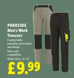 Lidl PARKSIDE Men's Work Trousers offer
