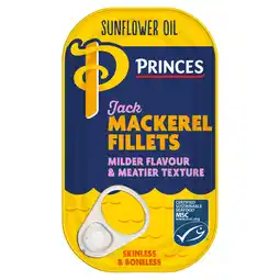 Iceland Princes Sunflower Oil Jack Mackerel Fillets 125g offer