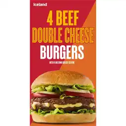 Iceland Iceland 4 Beef Double Cheese Burgers 454g offer
