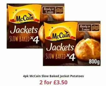 Farmfoods 4pk McCain Slow Baked Jacket Potatoes offer