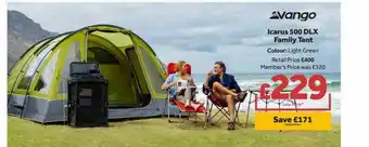 GO Outdoors Vango Icarus 500 DLX Family Tent offer