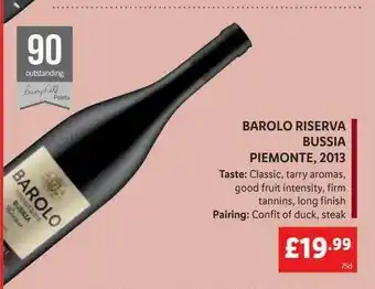 Lidl Barolo Riserva Bussia Piemonte 2013 offer