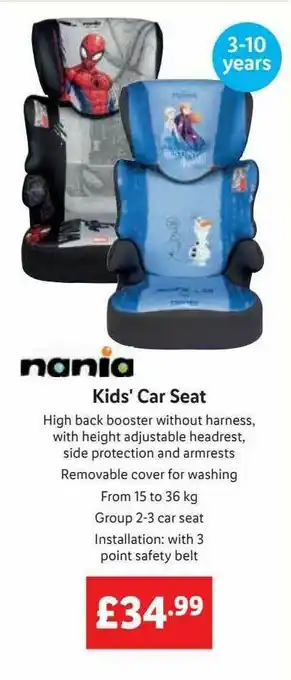 Lidl Nania Kids' Car Seat offer