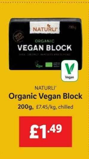 Lidl Naturli' Organic Vegan Block offer