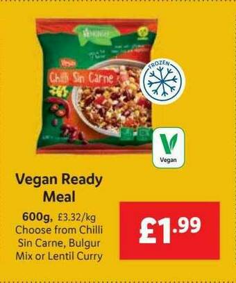 Lidl Vegan Ready Meal offer