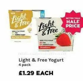 Mace Light & Free Yogurt 4 Pack offer