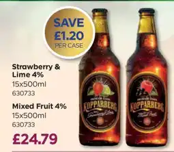 Bestway Kopparberg Strawberry & Lime 4% / Mixed Fruit 4% offer