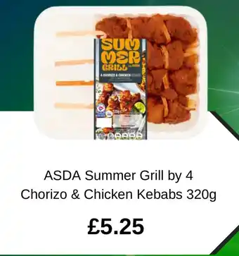 ASDA Summer Grill by 4 Chorizo & Chicken Kebabs