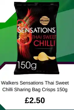 Asda Walkers Sensations Thai Sweet Chilli Sharing Bag Crisps offer