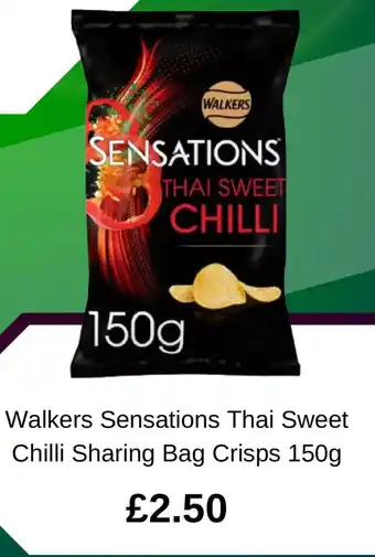 Walkers Sensations Thai Sweet Chilli Sharing Bag Crisps