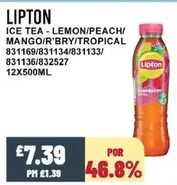 Bestway LIPTON Ice tea - lemon/peach/ mango/r'bry/tropical offer