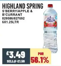 Bestway HIGHLAND SPRING S'berry/apple & b'currant offer