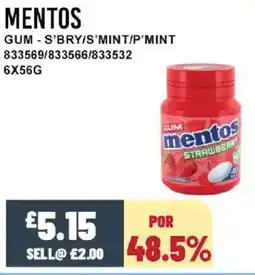Bestway MENTOS Gum - s'bry/s'mint/p'mint offer