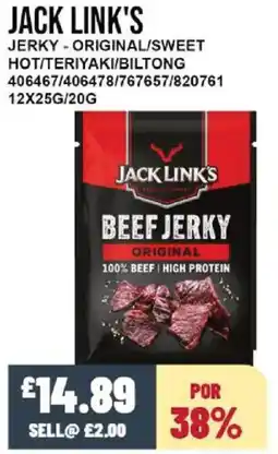 Bestway JACK LINK'S Jerky - original/sweet hot/teriyaki/biltong offer