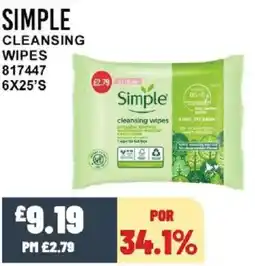 Bestway SIMPLE Cleansing wipes offer