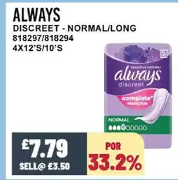 Bestway ALWAYS Discreet - normal/long offer