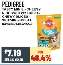 Bestway PEDIGREE Tasty minis - cheesy nibbs/chewy cubes/ chewy slices offer
