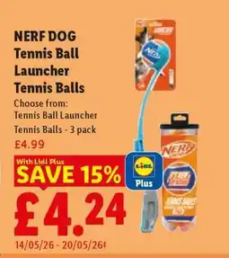 Lidl NERF DOG Tennis Ball Launcher Tennis Balls offer