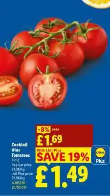 Lidl Cocktail Vine Tomatoes offer