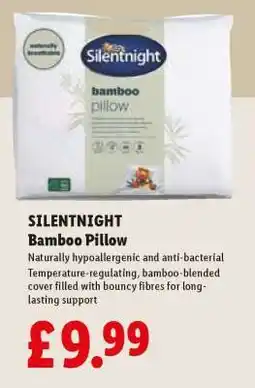 Lidl SILENTNIGHT Bamboo Pillow offer