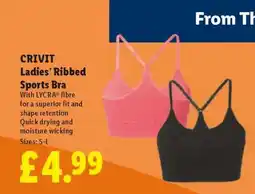 Lidl CRIVIT Ladies' Ribbed Sports Bra offer