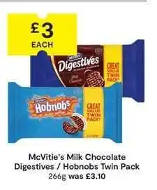SuperValu McVitie's Milk Chocolate Digestives / Hobnobs Twin Pack offer
