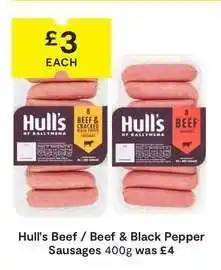 SuperValu Hull's Beef / Beef & Black Pepper Sausages offer