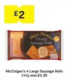 SuperValu McColgan's 4 Large Sausage Rolls offer