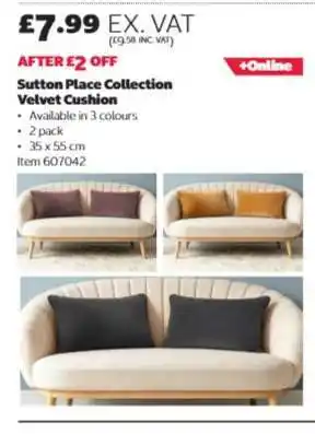 Sutton Place Collection Velvet Cushion