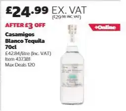 Costco Casamigos Blanco Tequila 70cl offer