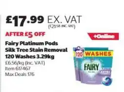 Costco Fairy Platinum Pods Silk Tree Stain Removal 120 Washes 3.29kg offer