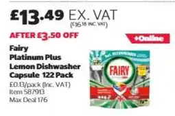 Costco Fairy Platinum Plus Lemon Dishwasher Capsule 122 Pack offer