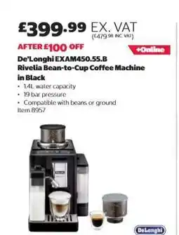 Costco De'Longhi EXAM450.55.B Rivelia Bean-to-Cup Coffee Machine offer