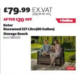 Costco Keter Rosewood 227 Litre (60 Gallon) Storage Bench offer