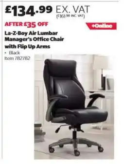 Costco La-Z-Boy Air Lumbar Manager's Office Chair with Flip Up Arms offer
