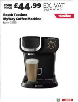 Costco Bosch Tassimo MyWay Coffee Machine offer