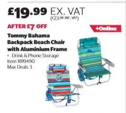 Costco Tommy Bahama Backpack Beach Chair with Aluminium Frame offer