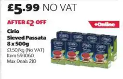 Costco Cirio Sieved Passata 8 x 500g offer