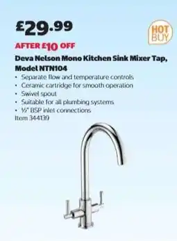 Costco Deva Nelson Mono Kitchen Sink Mixer Tap, Model NTN104 offer