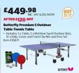Costco Butterfly Premium 5 Outdoor Table Tennis Table offer