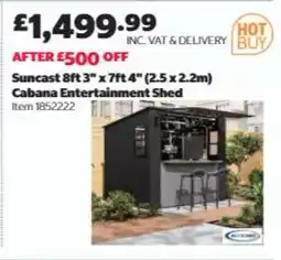 Costco Suncast 8ft 3 x 7ft 4 (2.5 x 2.2m) Cabana Entertainment Shed offer