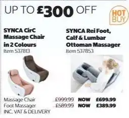 Costco SYNCA CirC Massage Chair in 2 Colours offer