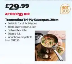 Costco Tramontina Tri-Ply Saucepan, 20cm offer